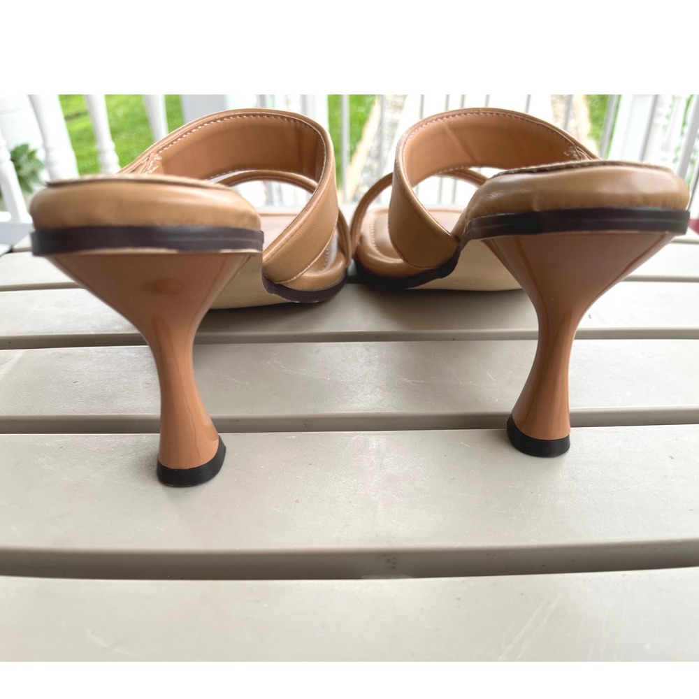 Journee Collection Essey Tan Padded Double Strap Square Toe Flared Heel  9.5 - Picture 3 of 12